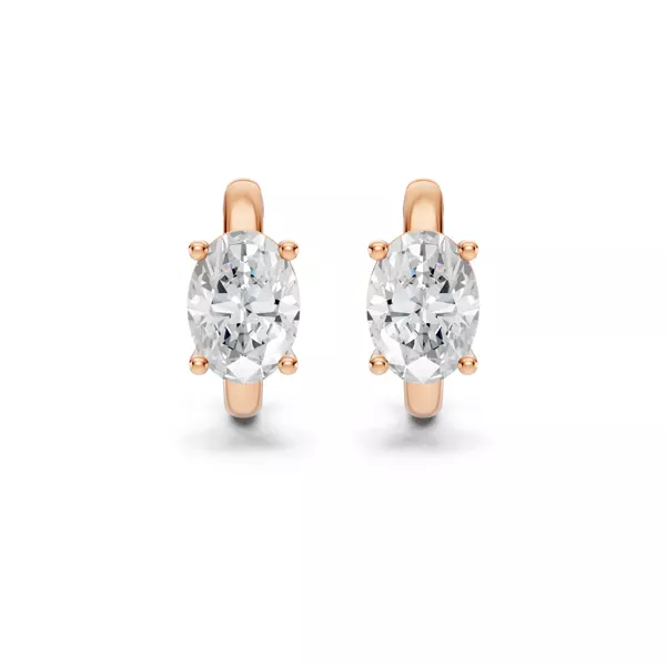 Oval Lab Diamond Solitaire Huggie Earrings (1 ct. tw.)