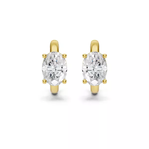 Oval Lab Diamond Solitaire Huggie Earrings (1 ct. tw.)
