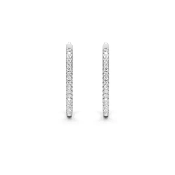 Pavé Lab Diamond Hoop Earrings (18 mm)