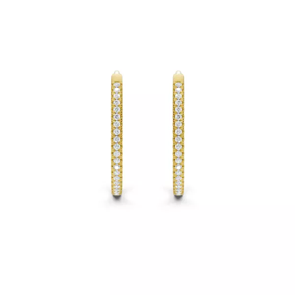 Pavé Lab Diamond Hoop Earrings (18 mm)