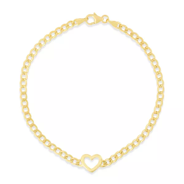 Heart Curb Chain Bracelet