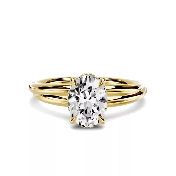 Avalon Double Crossover Hidden Halo 1.00 ct. Oval Lab Engagement Ring