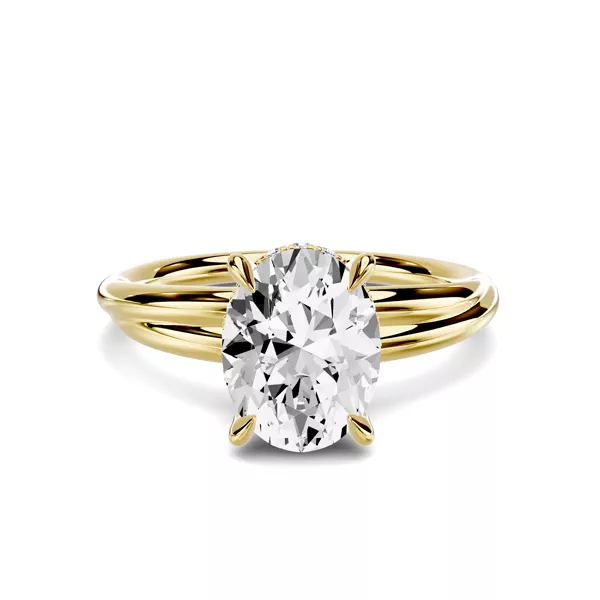 Avalon Double Crossover Hidden Halo 1.50 ct. Oval Lab Engagement Ring