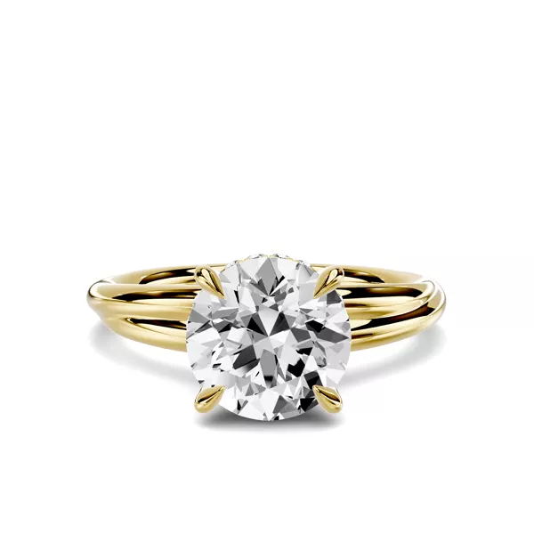 Avalon Double Crossover Hidden Halo 1.50 ct. Round Lab Engagement Ring