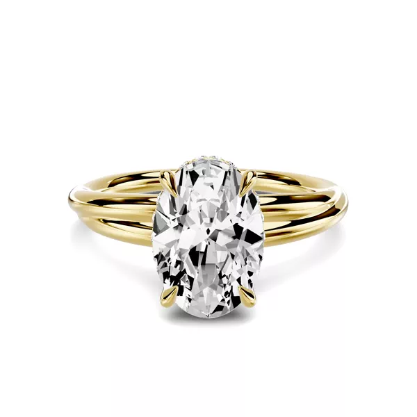 Avalon Double Crossover Hidden Halo 2.00 ct. Oval Lab Engagement Ring