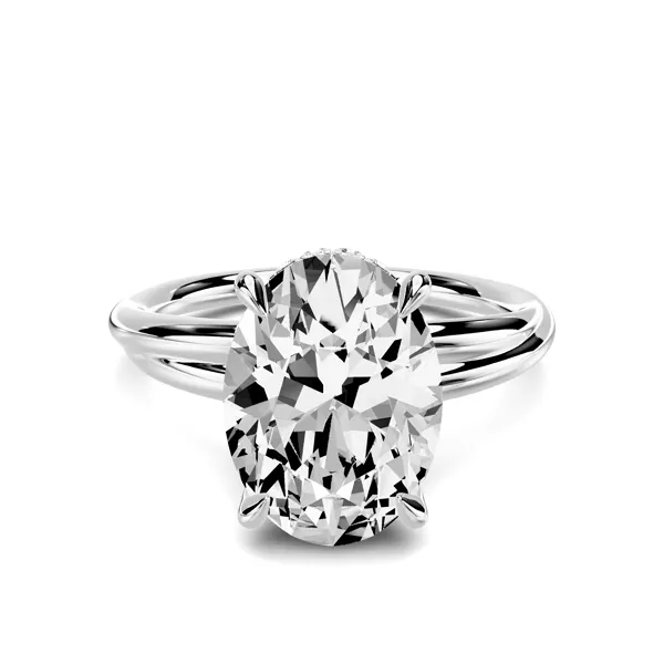 Avalon Double Crossover Hidden Halo 2.50 ct. Oval Lab Engagement Ring