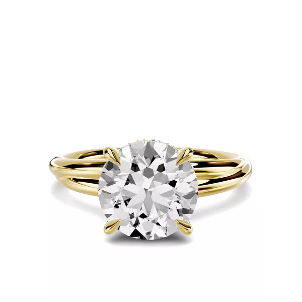 Avalon Double Crossover Hidden Halo 2.50 ct. Round Lab Engagement Ring