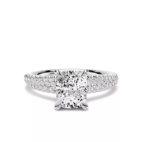 Avalon Pavé Crossover 1.00 ct. Elongated Cushion Lab Engagement Ring