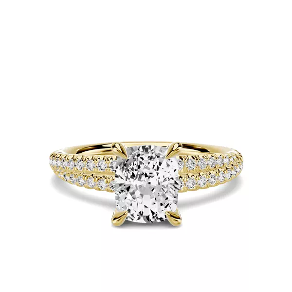 Avalon Pavé Crossover 1.00 ct. Elongated Cushion Lab Engagement Ring