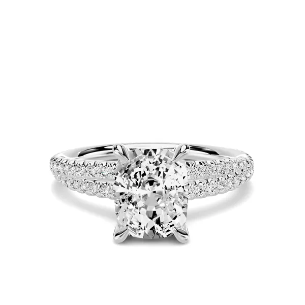 Avalon Pavé Crossover 1.50 ct. Elongated Cushion Lab Engagement Ring