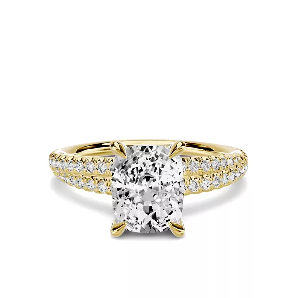 Avalon Pavé Crossover 1.50 ct. Elongated Cushion Lab Engagement Ring