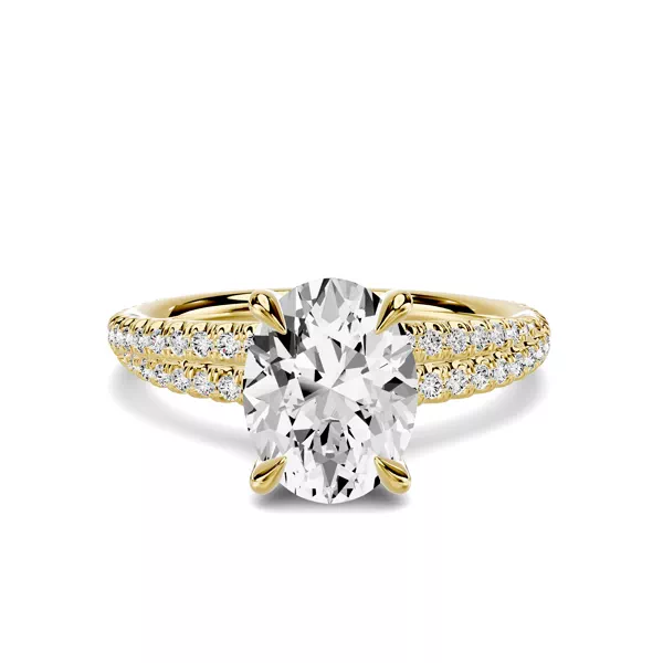 Avalon Double Pavé Crossover 1.50 ct. Oval Lab Engagement Ring