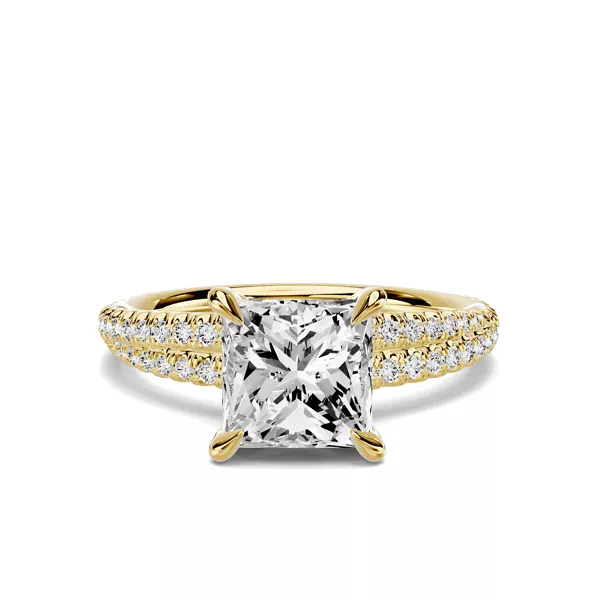 Avalon Double Pavé Crossover 1.50 ct. Princess-Cut Lab Engagement Ring