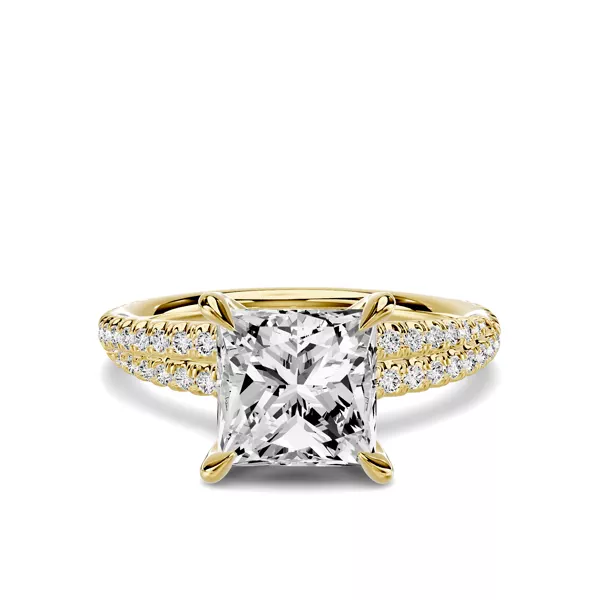 Avalon Double Pavé Crossover 2.50 ct. Princess-Cut Lab Engagement Ring