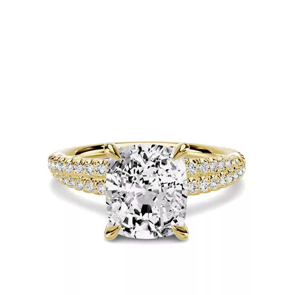 Avalon Pavé Crossover 3.00 ct. Elongated Cushion Lab Engagement Ring