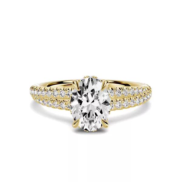 Avalon Double Pavé Crossover Hidden Halo 1.00 ct. Oval Lab Engagement Ring
