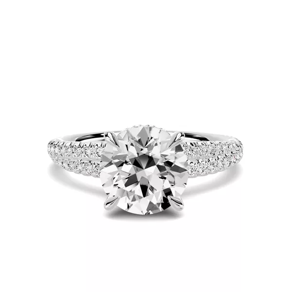 Avalon Double Pavé Crossover Hidden Halo 1.50 ct. Round Lab Engagement Ring