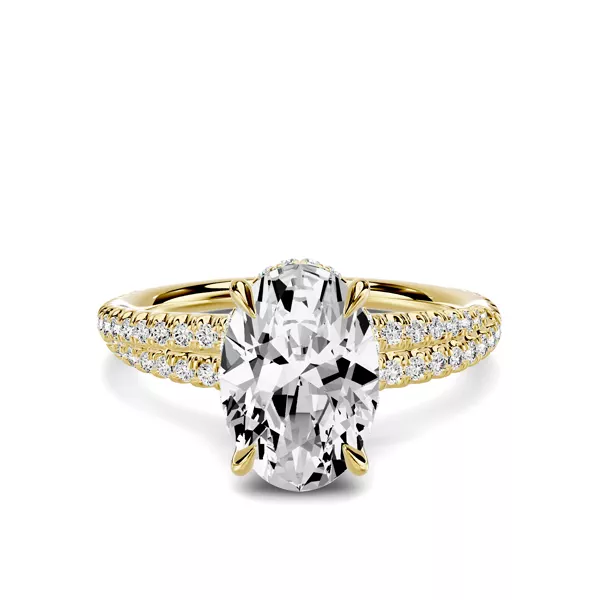 Avalon Double Pavé Crossover Hidden Halo 2.00 ct. Oval Lab Engagement Ring