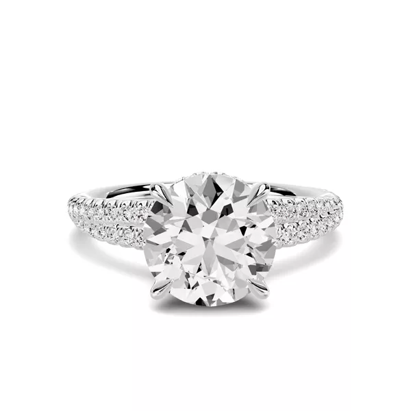 Avalon Double Pavé Crossover Hidden Halo 2.00 ct. Round Lab Engagement Ring