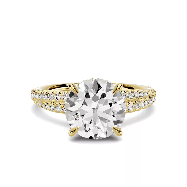 Avalon Double Pavé Crossover Hidden Halo 2.00 ct. Round Lab Engagement Ring