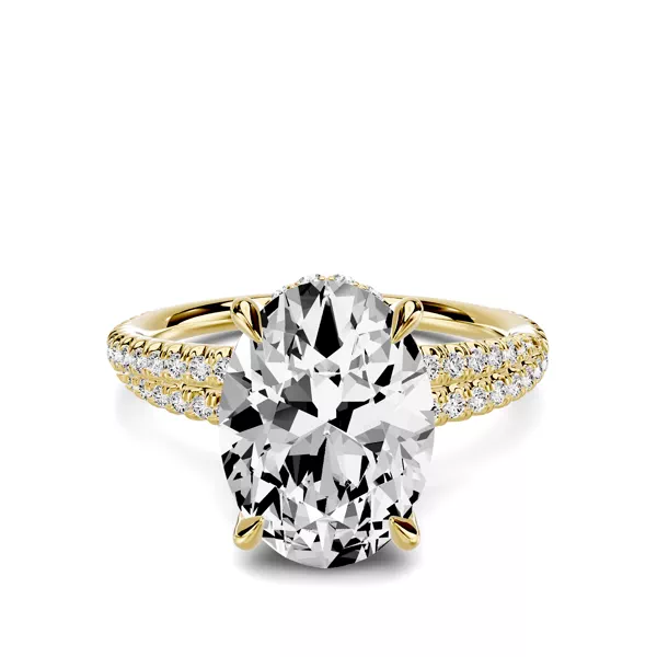 Avalon Double Pavé Crossover Hidden Halo 3.00 ct. Oval Lab Engagement Ring