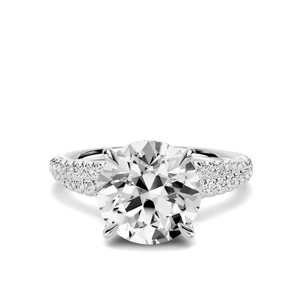 Avalon Double Pavé Crossover Hidden Halo 3.00 ct. Round Lab Engagement Ring