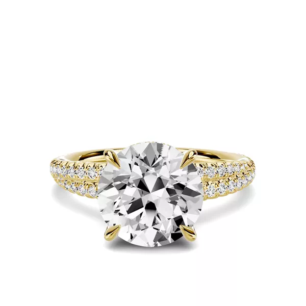 Avalon Double Pavé Crossover Hidden Halo 3.00 ct. Round Lab Engagement Ring