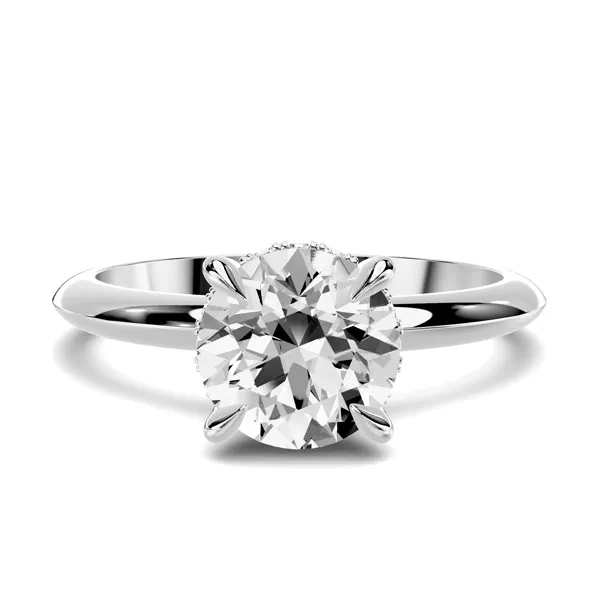items Serra Knife Edge Hidden Halo 1.00 ct. Round Lab (2mm)