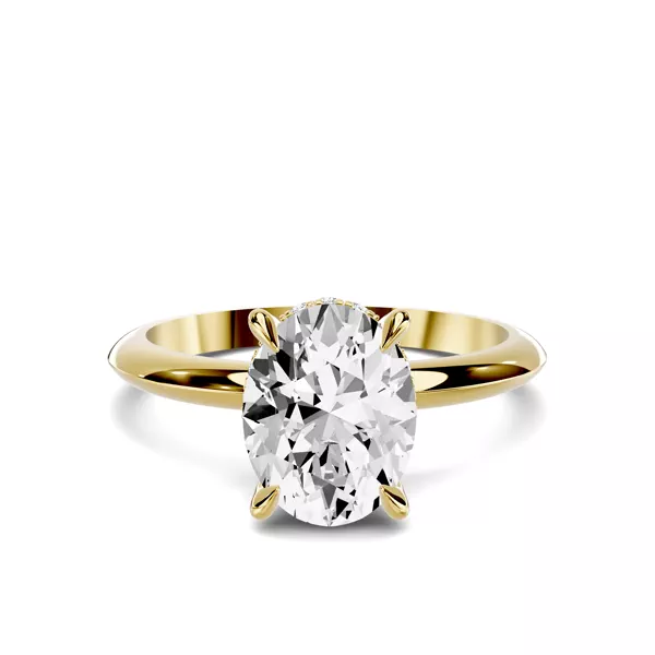 Serra Knife Edge Hidden Halo 1.50 ct. Oval Lab Engagement Ring (2mm)