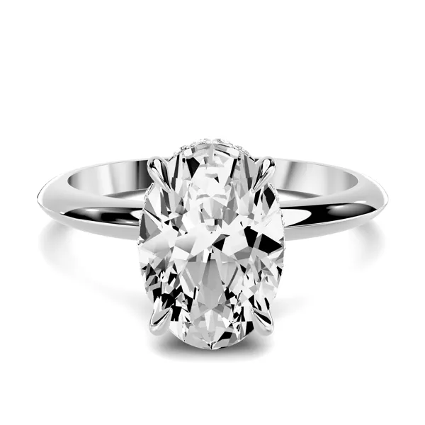 Serra Knife Edge Hidden Halo 2.00 ct. Oval Lab Engagement Ring (2mm)