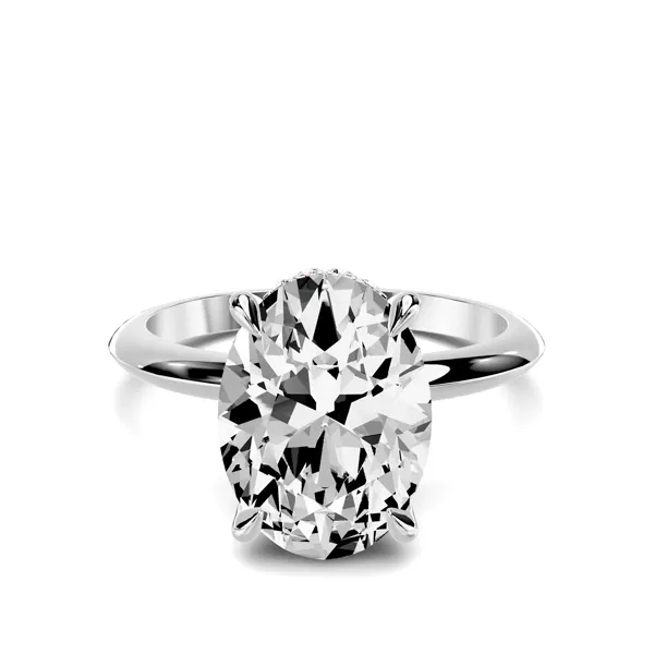 Serra Knife Edge Hidden Halo 2.50 ct. Oval Lab Engagement Ring (2mm)