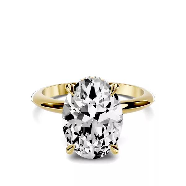 Serra Knife Edge Hidden Halo 3.00 ct. Oval Lab Engagement Ring (2mm)