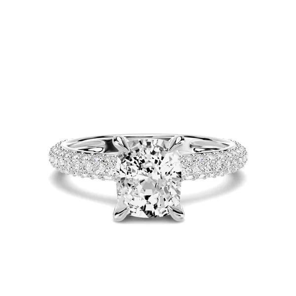 Selora Rolled Pavé 1.00 ct. Elongated Cushion Lab Engagement Ring