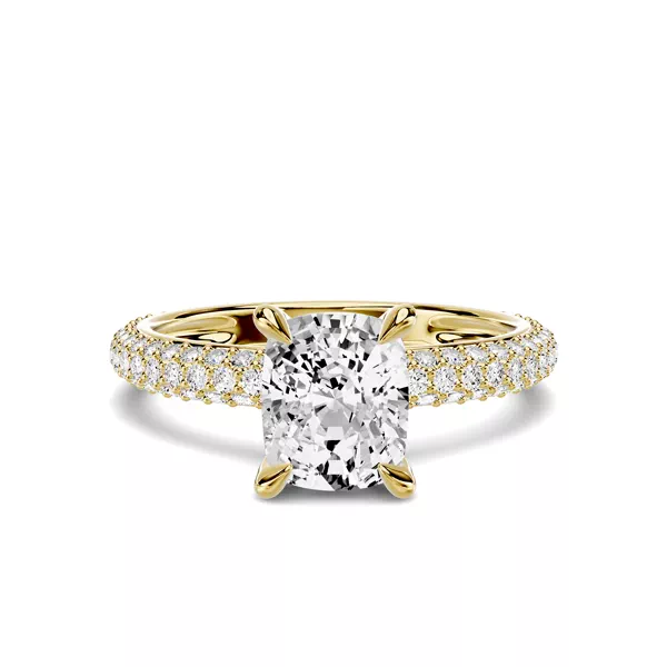 Selora Rolled Pavé 1.00 ct. Elongated Cushion Lab Engagement Ring