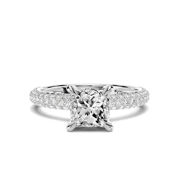 Selora Rolled Pavé 1.00 ct. Princess-Cut Lab Engagement Ring