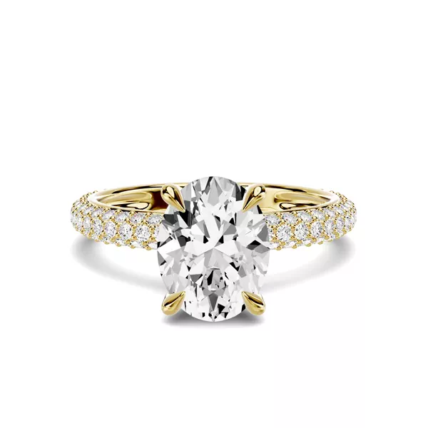 Selora Rolled Pavé 1.50 ct. Oval Lab Engagement Ring