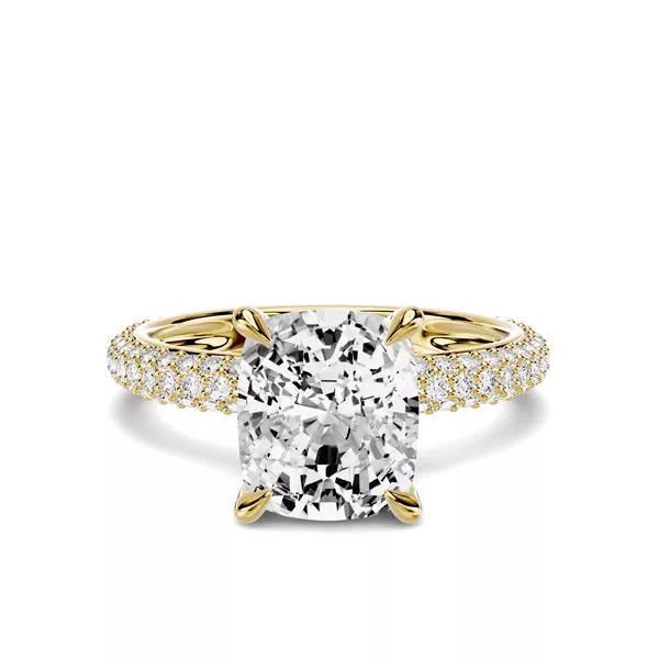 Selora Rolled Pavé 2.00 ct. Elongated Cushion Lab Engagement Ring