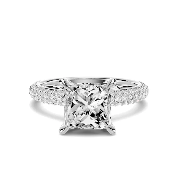 Selora Rolled Pavé 2.00 ct. Princess-Cut Lab Engagement Ring