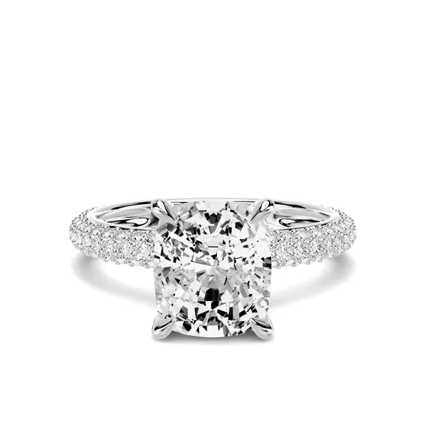 Selora Rolled Pavé 2.50 ct. Elongated Cushion Lab Engagement Ring