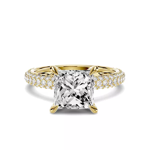 Selora Rolled Pavé 3.00 ct. Princess-Cut Lab Engagement Ring