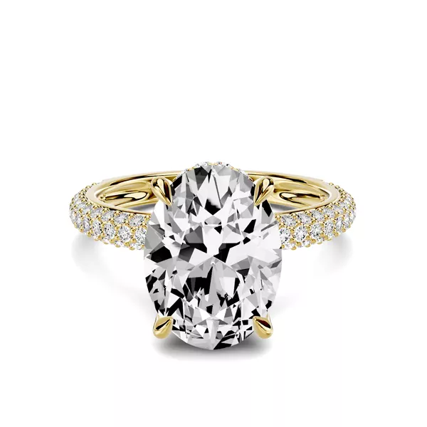 Selora Rolled Pavé Hidden Halo 2.50 ct. Oval Lab Engagement Ring
