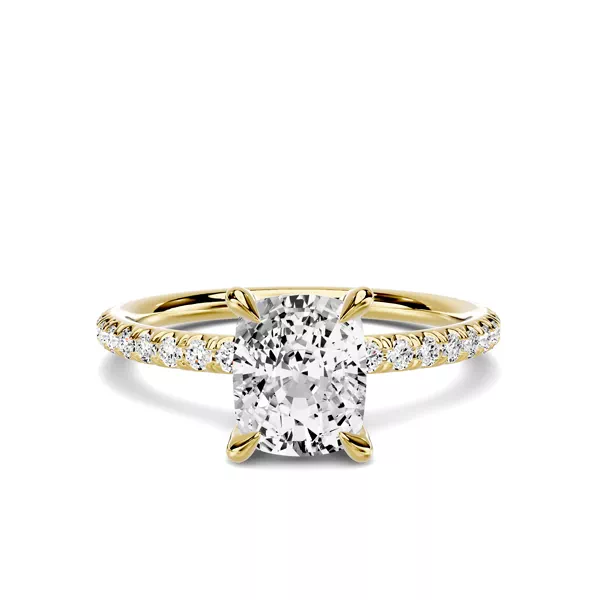 Avalon Classic Pavé 1.00 ct. Elongated Cushion Lab Engagement Ring