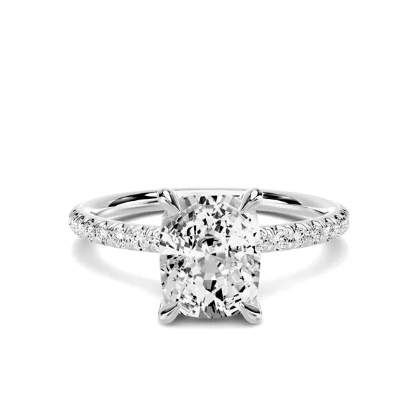 Avalon Classic Pavé 1.50 ct. Elongated Cushion Lab Engagement Ring