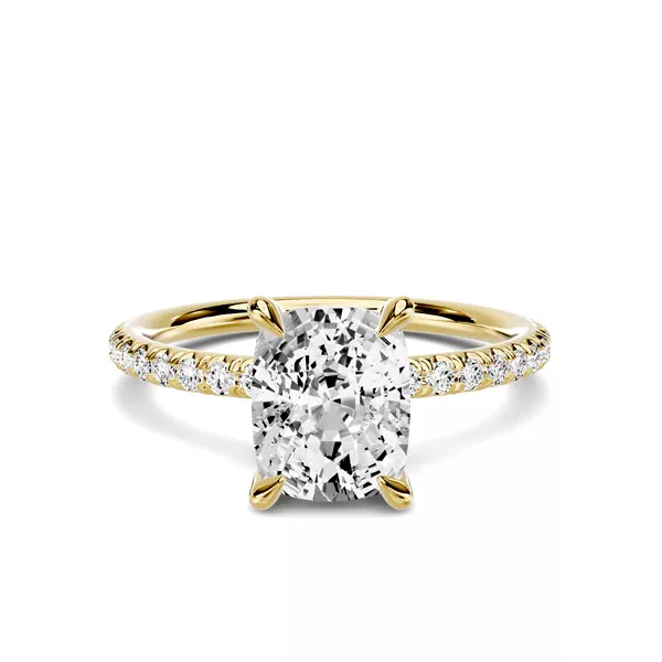 Avalon Classic Pavé 1.50 ct. Elongated Cushion Lab Engagement Ring