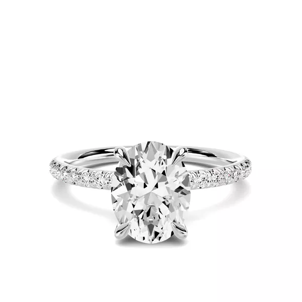 Avalon Classic Pavé 1.50 ct. Oval Lab Engagement Ring