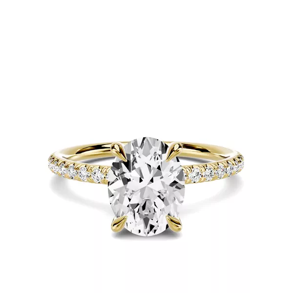 Avalon Classic Pavé 1.50 ct. Oval Lab Engagement Ring
