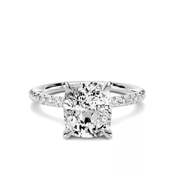 Avalon Classic Pavé 2.50 ct. Elongated Cushion Lab Engagement Ring