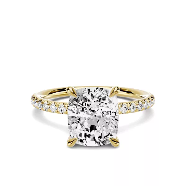 Avalon Classic Pavé 3.00 ct. Elongated Cushion Lab Engagement Ring