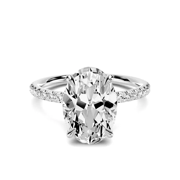 Avalon Classic Pavé 3.00 ct. Oval Lab Engagement Ring