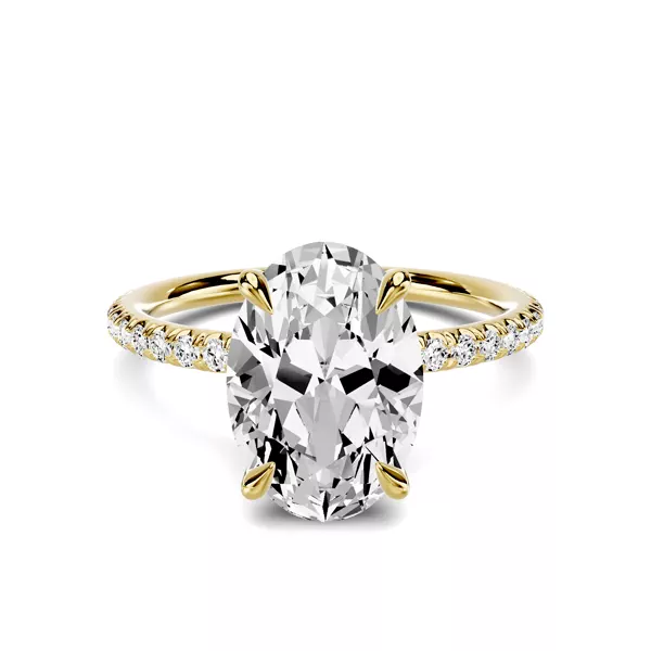 Avalon Classic Pavé 3.00 ct. Oval Lab Engagement Ring